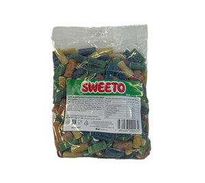 Sweeto Fizzy Assorted Fruit Flavour Filled Candy (1 x 1kg) = 47p Per 100g