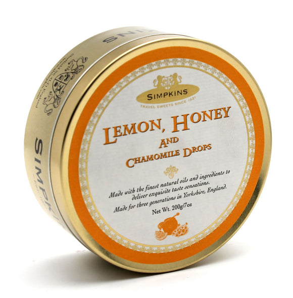 Simpkin's Travel Sweets Lemon,Honey & Chamomile Traditional Drops Tin 6 x 200g