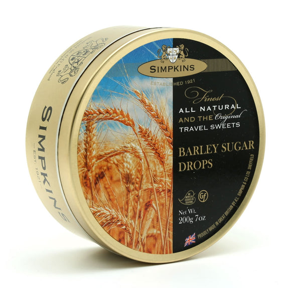 Simpkin's Travel Sweets Barley Sugar  Drops Tin 6 x 200g