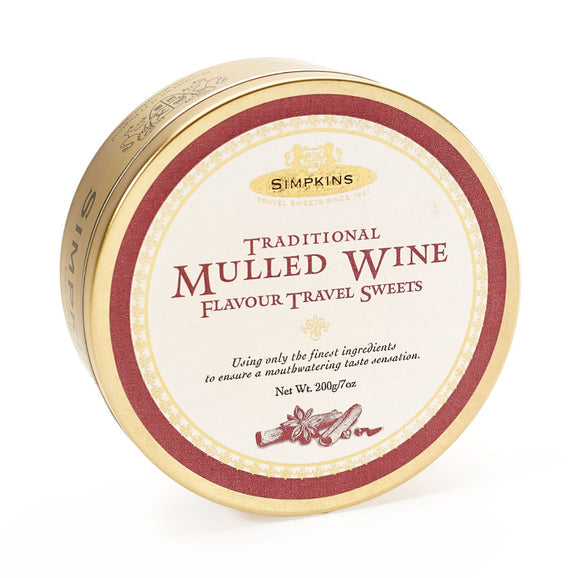 Simpkin's Travel Sweets Mulled Wine Traditional Drops Tin 6 x 200g