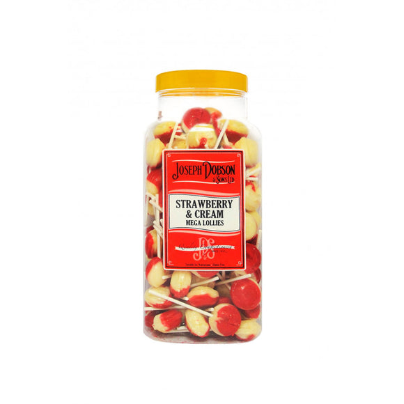 Joseph Dobson Mega Lollies Unwrapped Strawberry & Cream 1 x 90pk