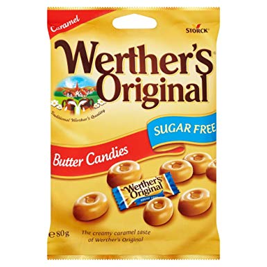 Werthers Original Sugar Free Butter Candy Pre-Packs 18 x 80g