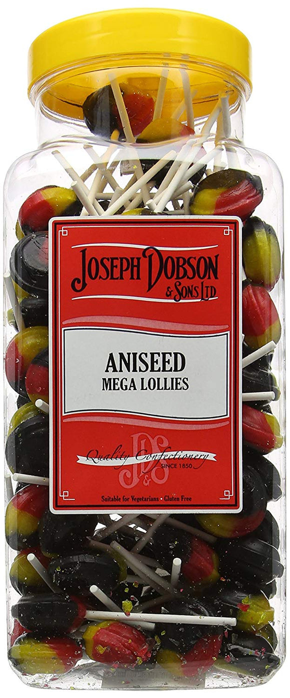 Joseph Dobson Mega Lollies Unwrapped Aniseed 1 x 90pk