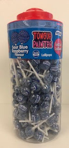 Vidal Wrapped Lotta Lollies Tongue Painter Sour Blue Raspberry Flavour Jar 1 x 150pk