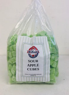 Mitre Confectionery Sour Apple Cubes Poly Bag 1 x 3kg