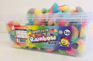 Sweetzone 5p Fizzy Rainbow Rings Tub 120pk