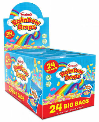 Swizzels Big Rainbow Drops Bags 24 x 32g
