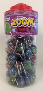Vidal Wrapped Zoom Lollies Tongue Painter Cherry Flavour Jar 1 x 50pk