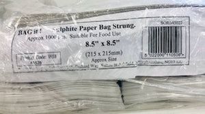 RPS White Paper Sulphite Strung Bags 8.5" x 8.5" 215mm x 215mm 1 x 1000pk