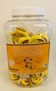 Stantons Wrapped Banana Rock Lollies Jar 1 x 50pk