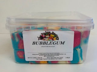 Fudge Factory Bubblegum Nougat Bulk Tub 1 x 2kg