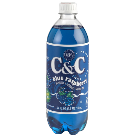 C&C Blue Raspberry Soda 24 x 710ml Bottles