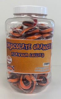 Stantons Wrapped Chocolate Orange Rock Lollies Jar 1 x 50pk