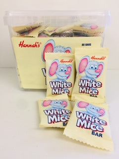 Wrapped White Mice Choc Flavour Bars 80pk 20p rrp