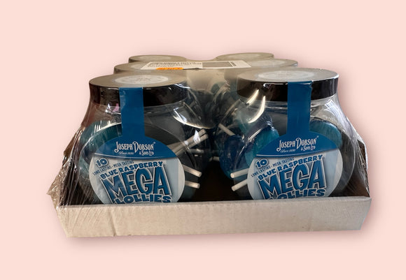 Joseph Dobson Mega Lollies Unwrapped Blue Raspberry Gift Jar 6 x 10pk = £1.35 Per Jar