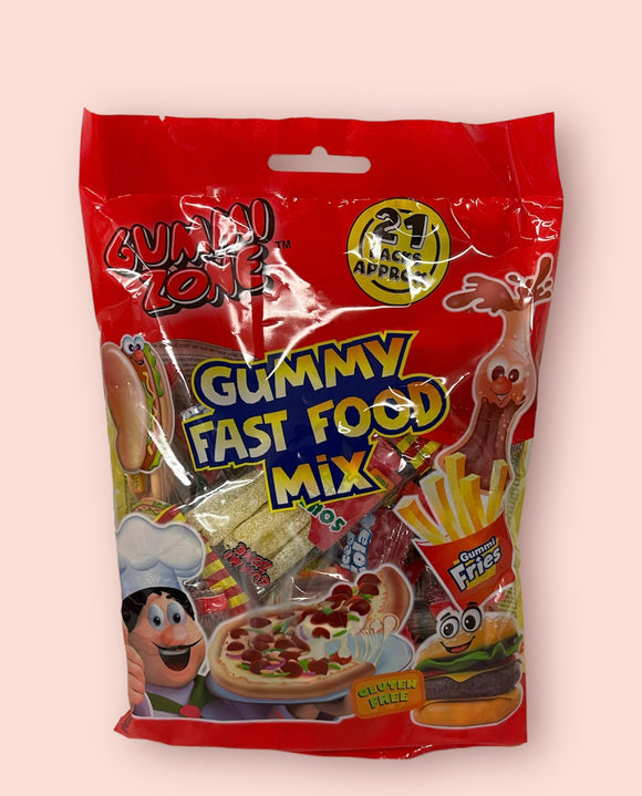 Gummi Zone Gummy Fast Food Mix 1 x 12pk 202g =£1.35 Per pk