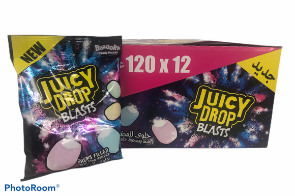Bazooka Juicy Drops Blast 12 x 120g = 60p Per Bag