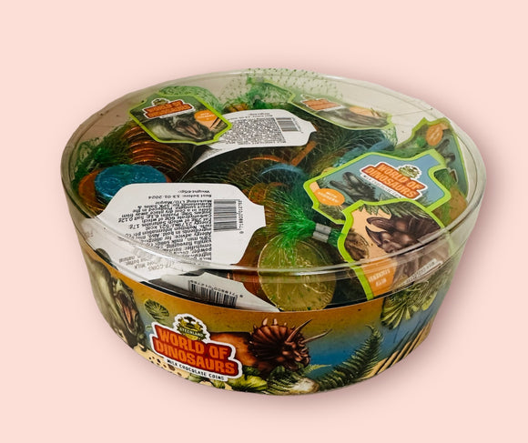 Johny Bee World Of Dinosaurs Milk Chocolate Coin Nets (24 x 65g) = 56p Per Net