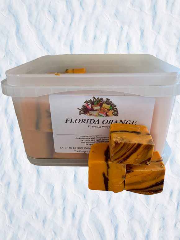 Fudge Factory Florida Orange Fudge Bulk Tub 1 x 2kg