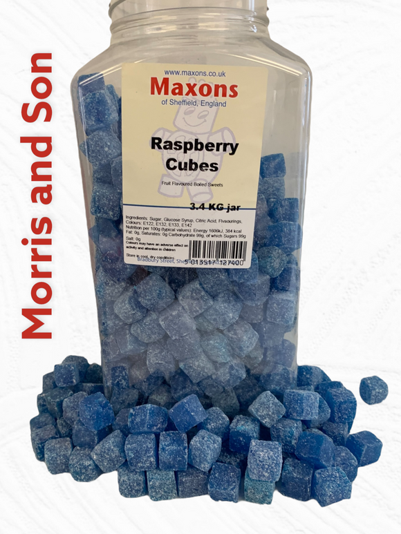 Maxons Blue Raspberry Cubes (1 x 3.4kg) Jar