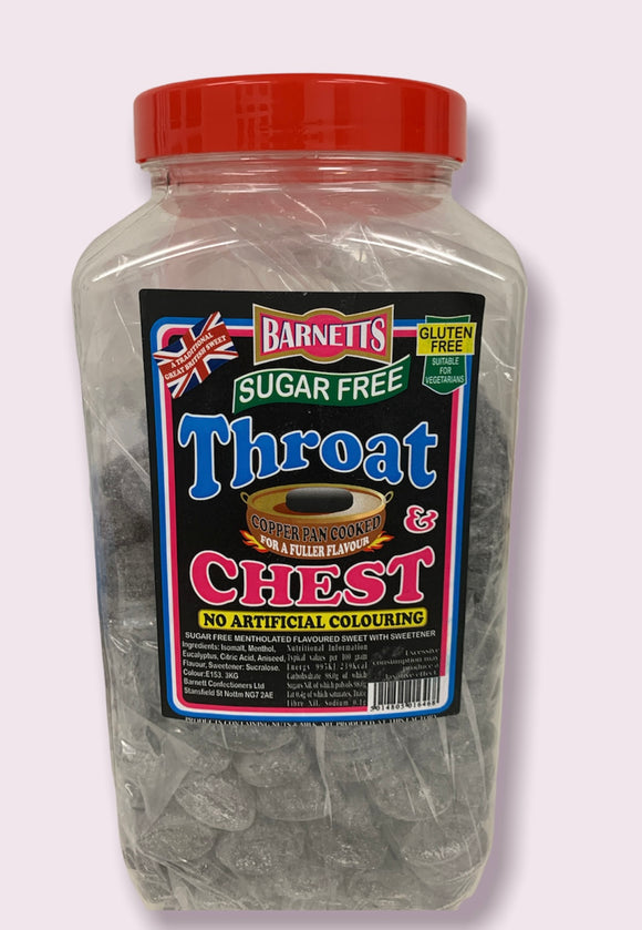 Barnetts Sugar Free Throat and Chest Jar 1 x 3kg = 87p Per 100g