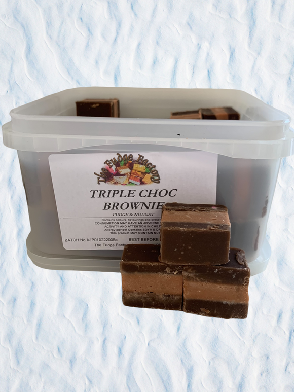 Fudge Factory Triple Chocolate Brownie Fudge Bulk Tub 1 x 2kg
