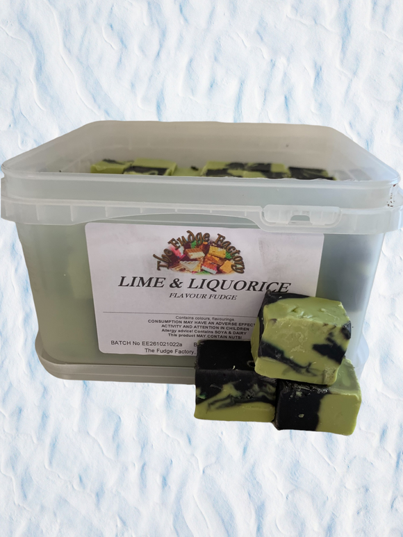 Fudge Factory Lime And Liquorice Fudge Bulk Tub 1 x 2kg