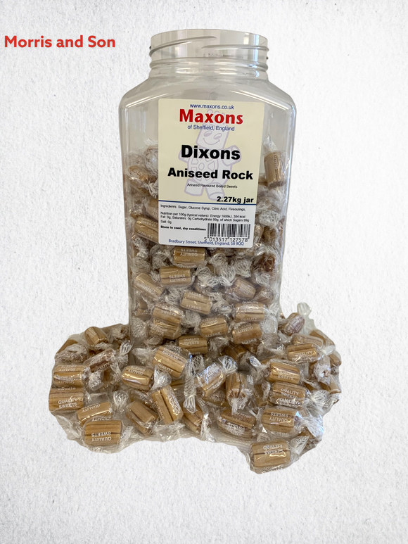 Maxons Wrapped Aniseed rock 2.72kg Jar
