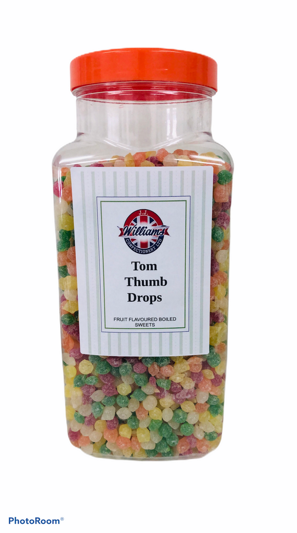 Mitre Confectionery Tom Thumb Drops/Fruit Pips Jar 1 x 2.75kg