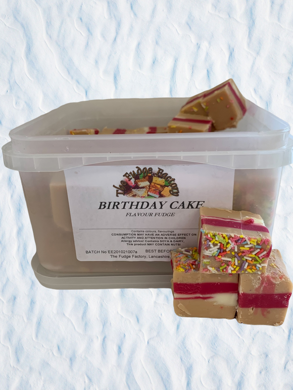 Fudge Factory Birthday Cake Fudge Bulk Tub 1 x 2kg