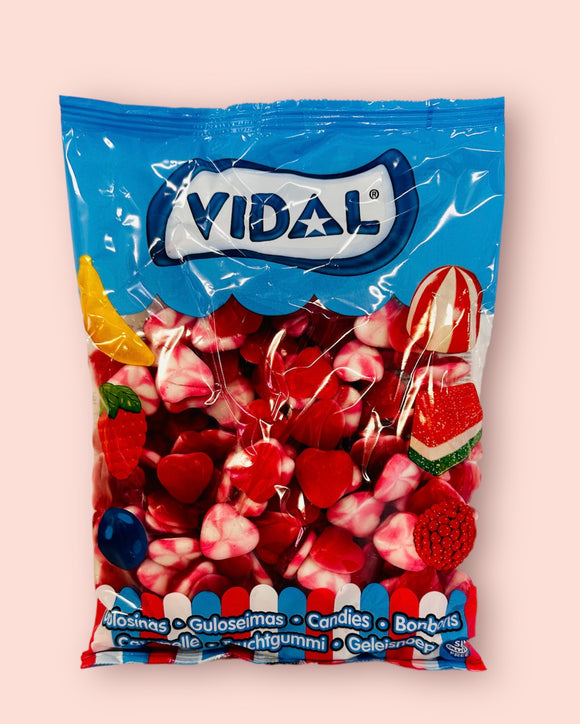 Vidal Red & White Jelly Hearts 1kg Bag