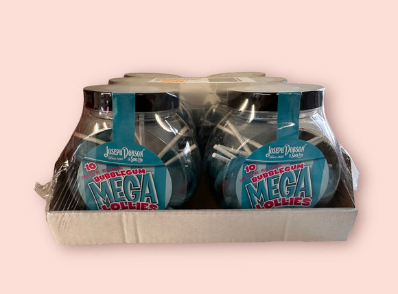 Joseph Dobson Mega Lollies Unwrapped Bubblegum Gift Jar 6 x 10pk = £1.35 Per Jar