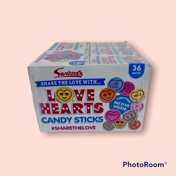 Swizzels Love Hearts Candy Sticks 36 x 18g