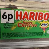 Haribo 6p Sour Cherry Zing Tub 1 x 100pk (920g)