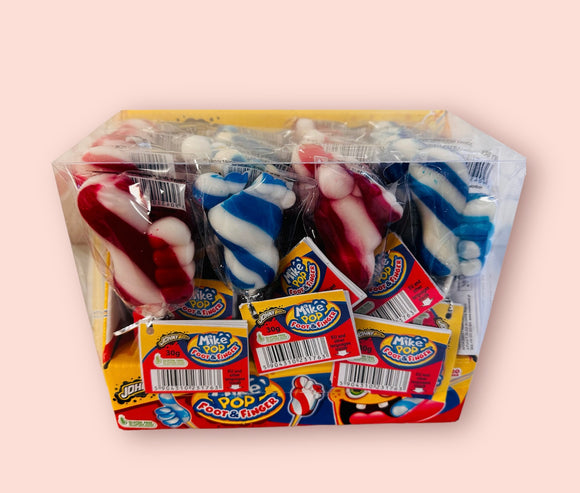 Johny Bee Foot and Finger Pop (20pk x 30g) = 41p Per Lolly