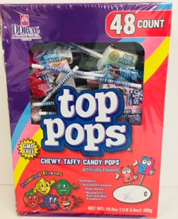 Top Pops Assorted Taffy Lollies 48 x 10g