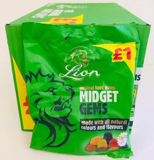 Lion Midget Gems Pre-Packs 12 x 150g £1 PM