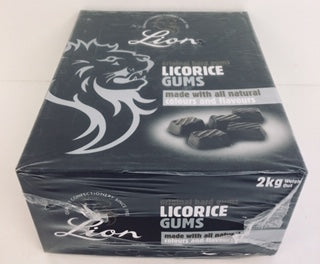 Lion Liquorice Gums 2kg Bulk Box 1 x 2kg