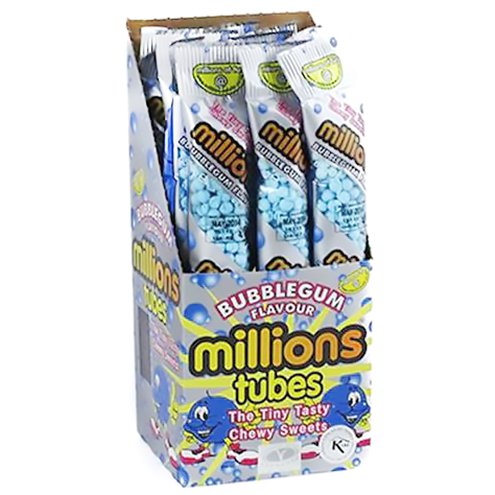 Millions Bubblegum Tubes 12 x 60g