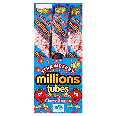 Millions Strawberry Tubes 12 x 55g