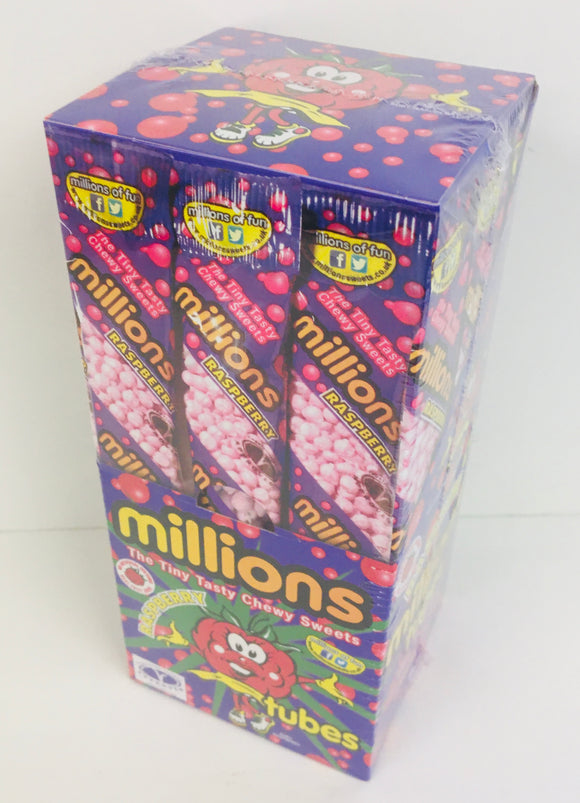Millions Raspberry Tubes 12 x 60g