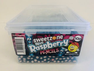 SweetZone Blue Raspberry Pencils 100 x 10p Tub
