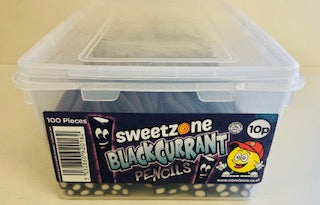 SweetZone Blackcurrant Pencils 100 x 10p Tub