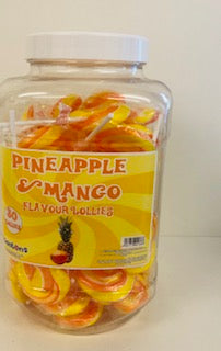 Stantons Wrapped Pineapple & Mango Rock Lollies Jar 1 x 50pk