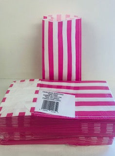 RPS Pink Candy Stripe Sweet Bags Paper  1 x 100pk