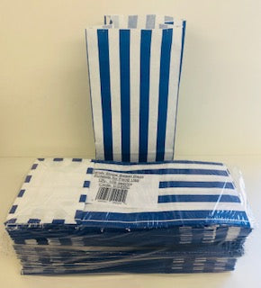 RPS Blue Candy Stripe Sweet Bags Paper  1 x 100pk