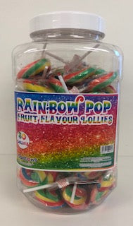 Stantons Wrapped Rainbow Rock Lollies Jar 1 x 50pk