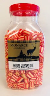 Monarch Confectionery Rhubarb & Custard Rock Jar 1 x 3kg