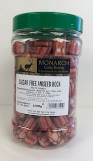 Monarch Confectionery Sugar Free Dark Aniseed Rock 1 x 1.2kg