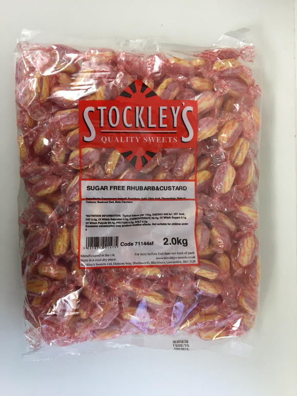 Sugar Free Stockley's Rhubarb & Custard 2kg Bag = 65p Per 100g